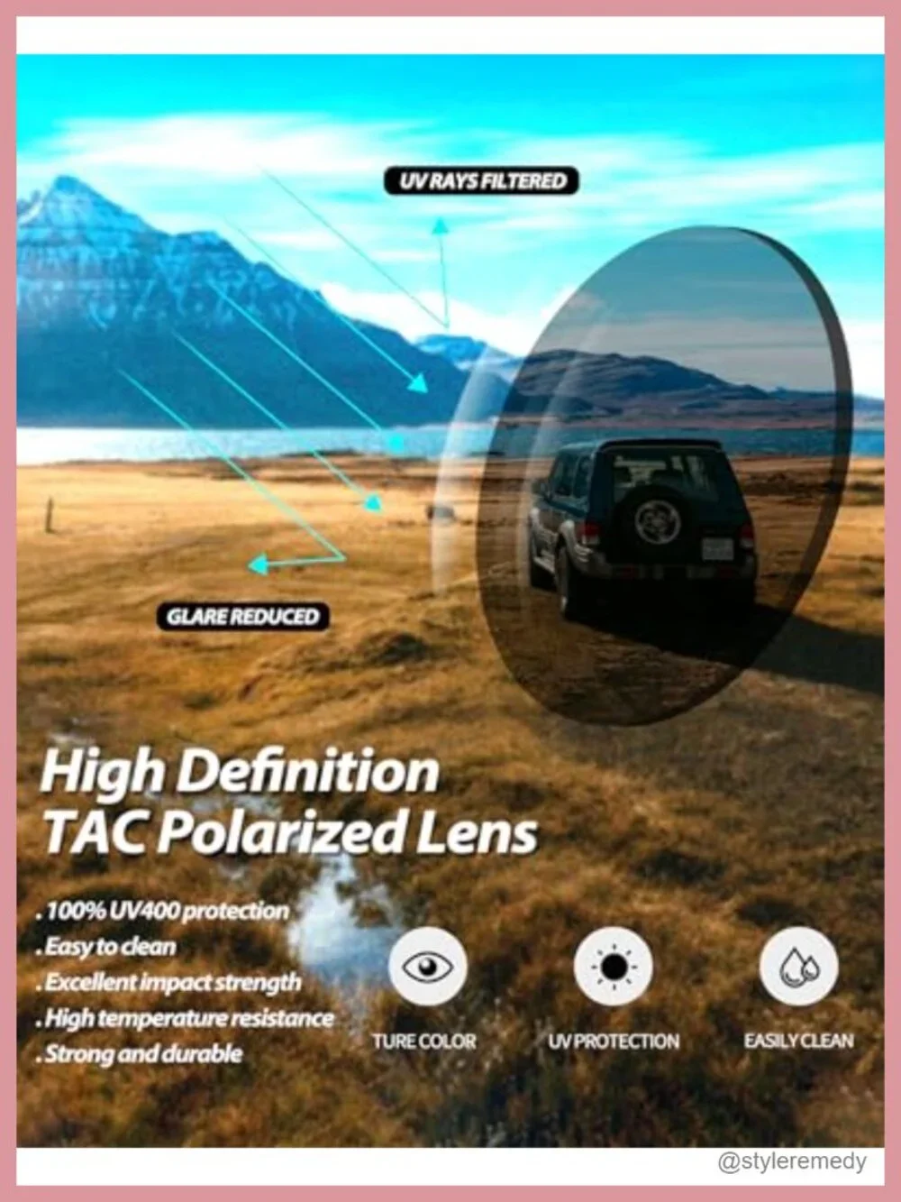 Flat Top Square Polarized Sunglasses UV400 Protection Acetate